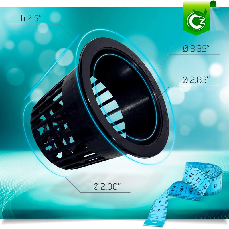 Cz Garden Supply 3 inch Net Cups Heavy Duty Pots Wide Rim Design - Orchids â€¢ Aquaponics â€¢ Aquaculture â€¢ Hydroponics Slotted Mesh for Kratky Wide Mouth Mason Jars - Image 2